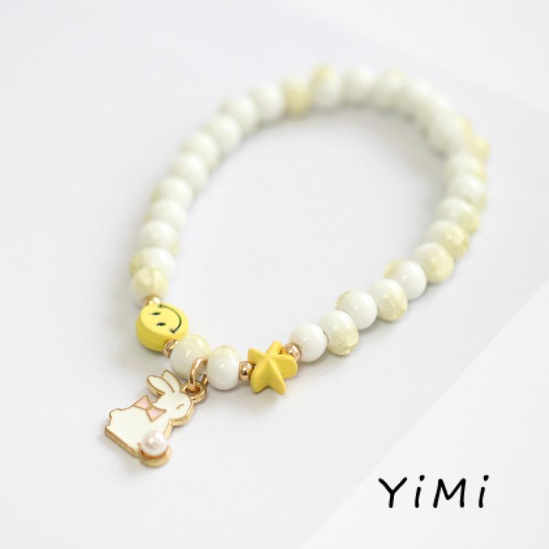 Vòng Tay Chuỗi Hạt Gốm Sứ Hình Kỳ Lân/Thỏ/Ngôi Sao/Ngựa Một Sừng Thời Trang Cho Nữ