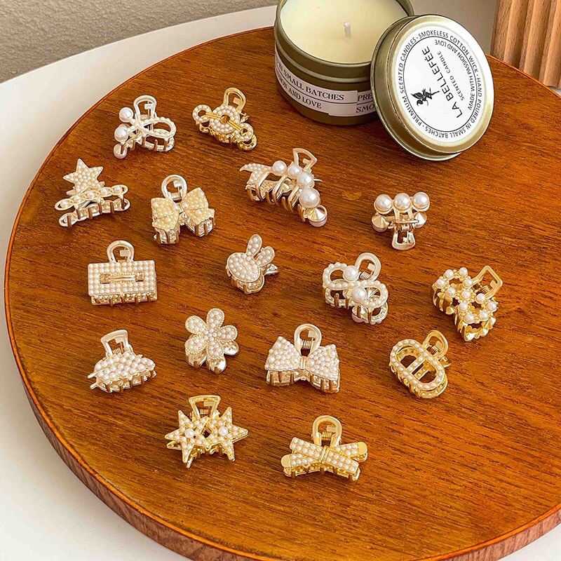 Kẹp tóc kim loại mini đính Ngọc