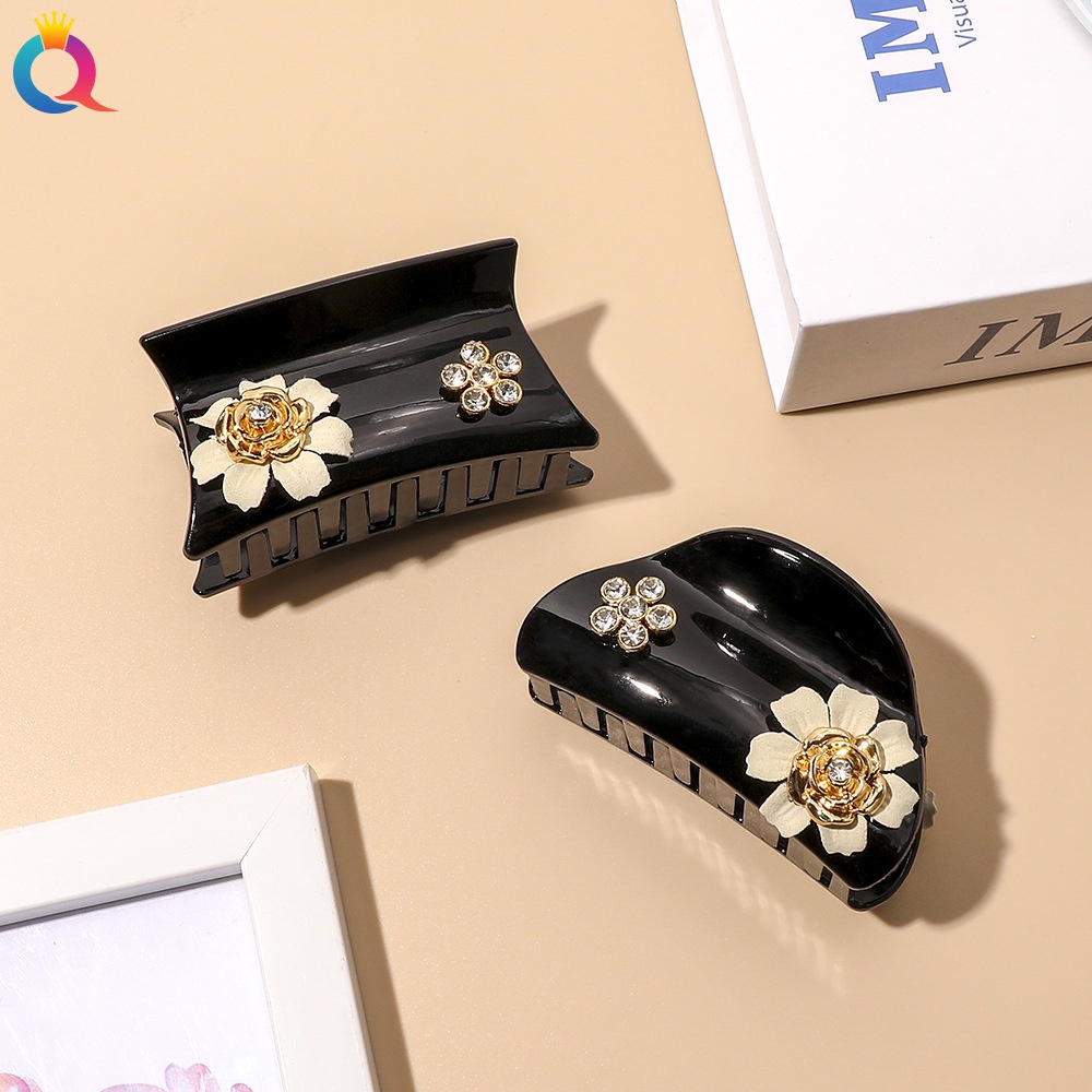 Kẹp tóc hình hoa đính đá phong cách Hàn Quốc thanh lịch cho nữ