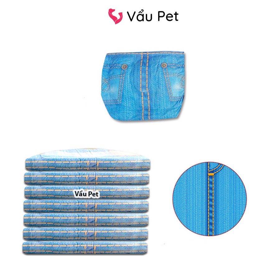 Bỉm cho chó cái Giả quần bò - Bỉm cho chó con, poodle, cún, mèo Vẩu Pet Shop