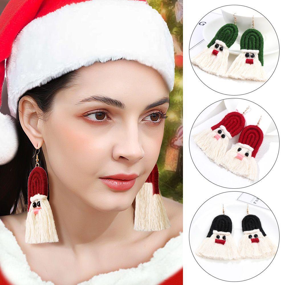 ESPO Bông Tai Handmade Họa Tiết Hoạt Hình Giáng Sinh Màu Sắc Ngọt Ngào