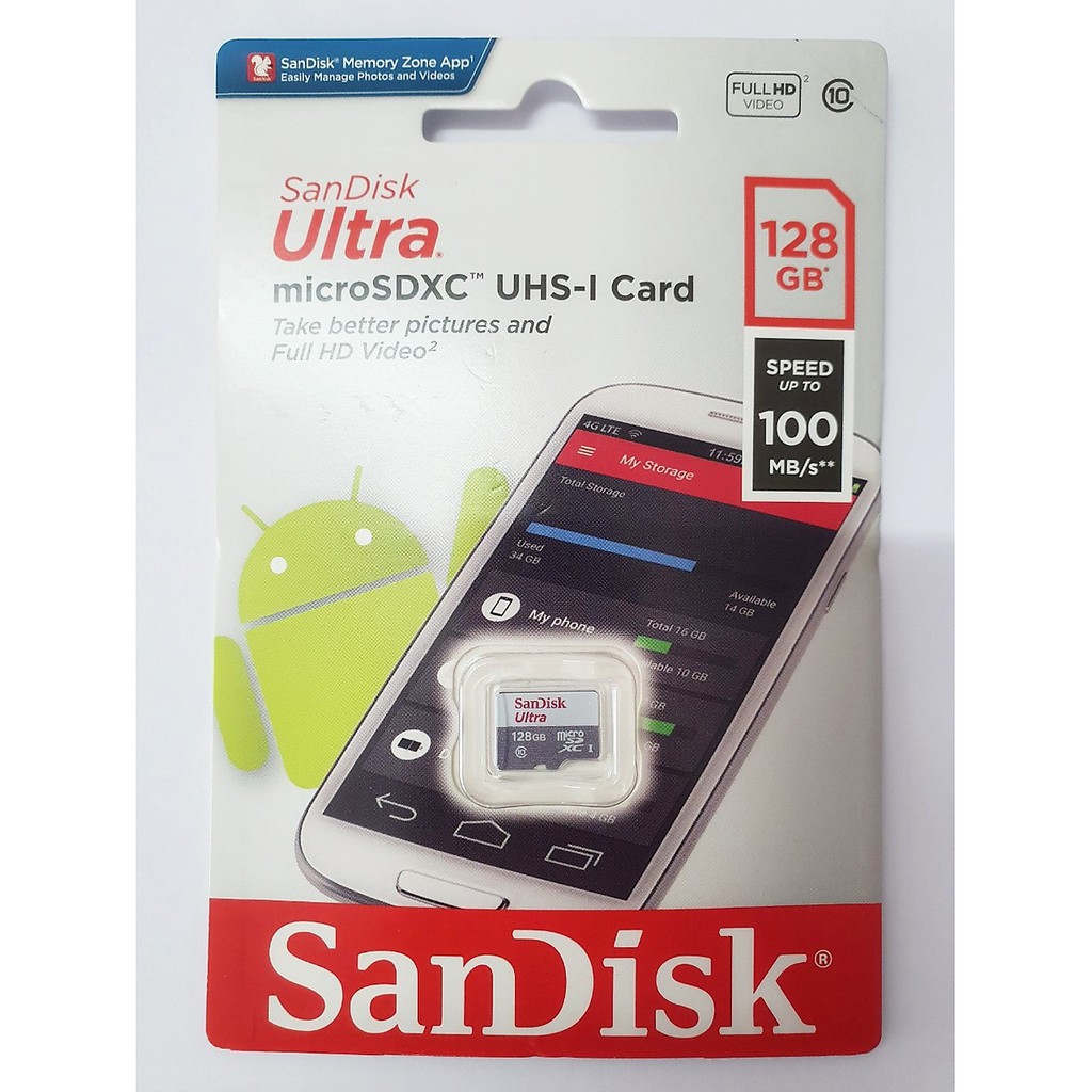 Thẻ nhớ MicroSDXC SanDisk Ultra 533X 128GB 80MB/s - Bảo Hành 5 Năm