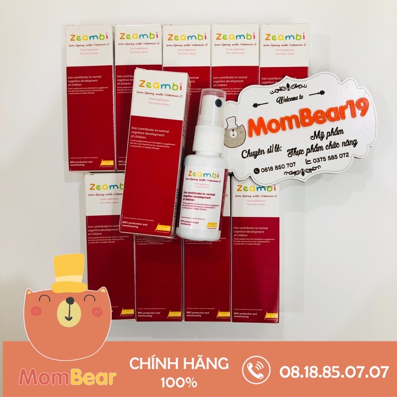 [Ship Nhanh] Sắt Zeambi Dạng Xịt 25ml Từ Anh Quốc cho Trẻ sơ sinh, Trẻ nhỏ,  Người Lớn và Phụ Nữ có Thai, Cho con bú