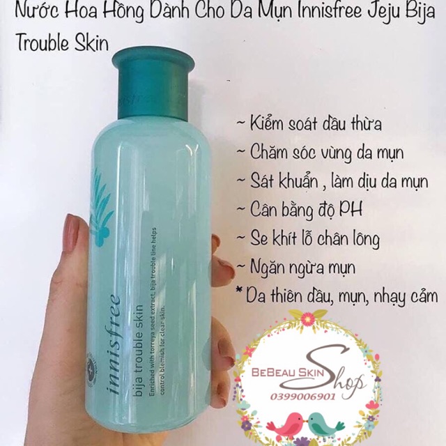 Nước Hoa Hồng Dành Cho Da Mụn Innisfree Jeju Bija Trouble Skin