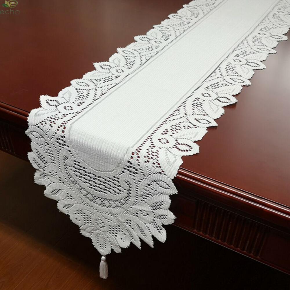 Table Runner Vintage Graduations Holiday Celebrations Reusable Floral Lace Table Runner Tasseled Wedding Party