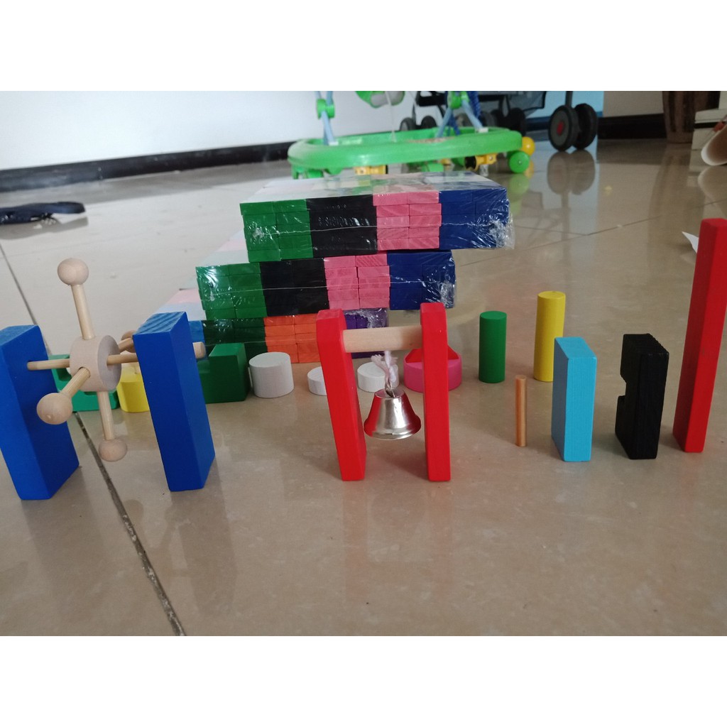 Đồ chơi Domino gỗ cho bé Domino toán học xếp hình thông minh trẻ em
