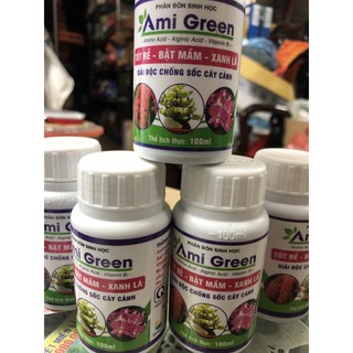 Phân bón sinh học Ami Green 100ml tốt rễ / bật mầm / xanh lá / Giải độc cho cây 🌱