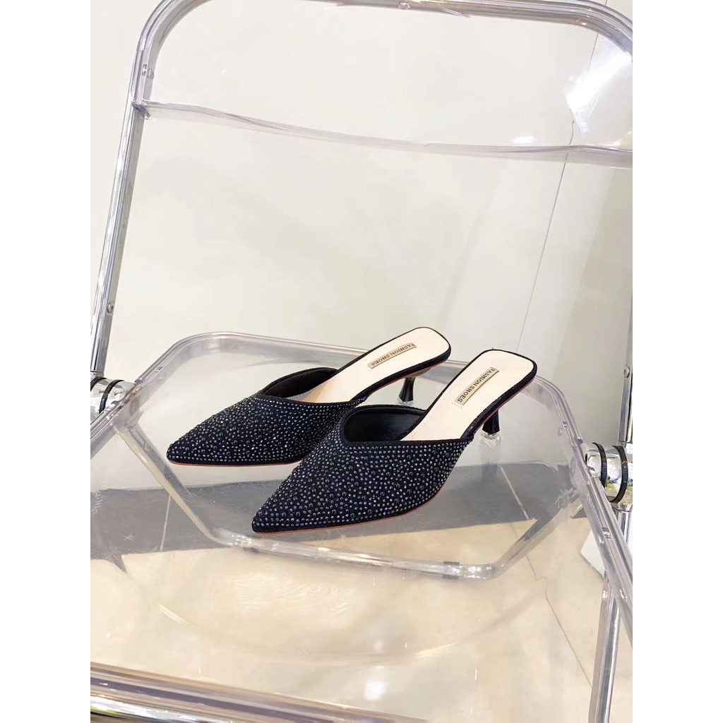 Dép Cao Gót Mũi Nhọn Đính Đá Thời Trang Mùa Hè 2021 | BigBuy360 - bigbuy360.vn