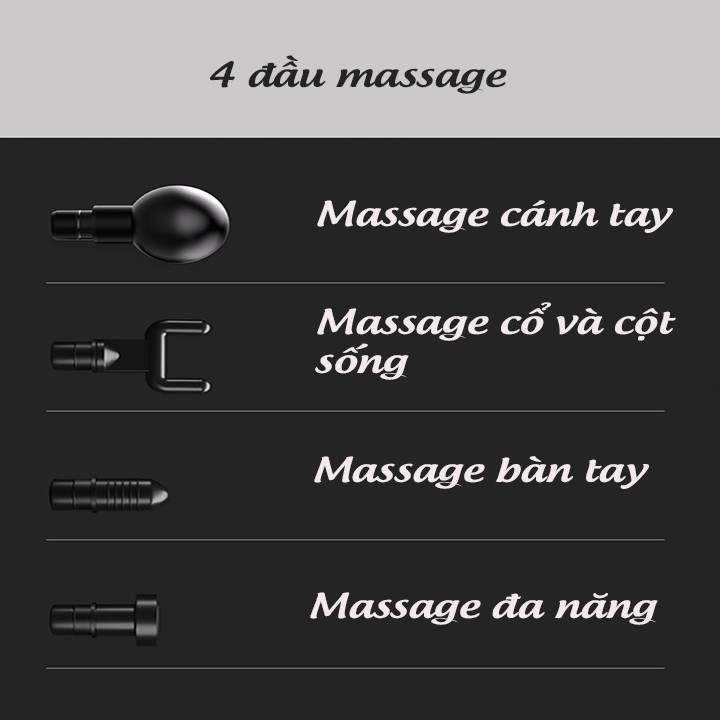 Máy Massage Cầm Tay Không Dây Bấm Huyệt  4 Đầu, Máy Masage Giảm Đau Mỏi Cơ Bắp