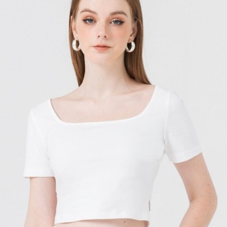 Áo thun nữ croptop cổ vuông VIENNETRAN by Leh V61R21H039