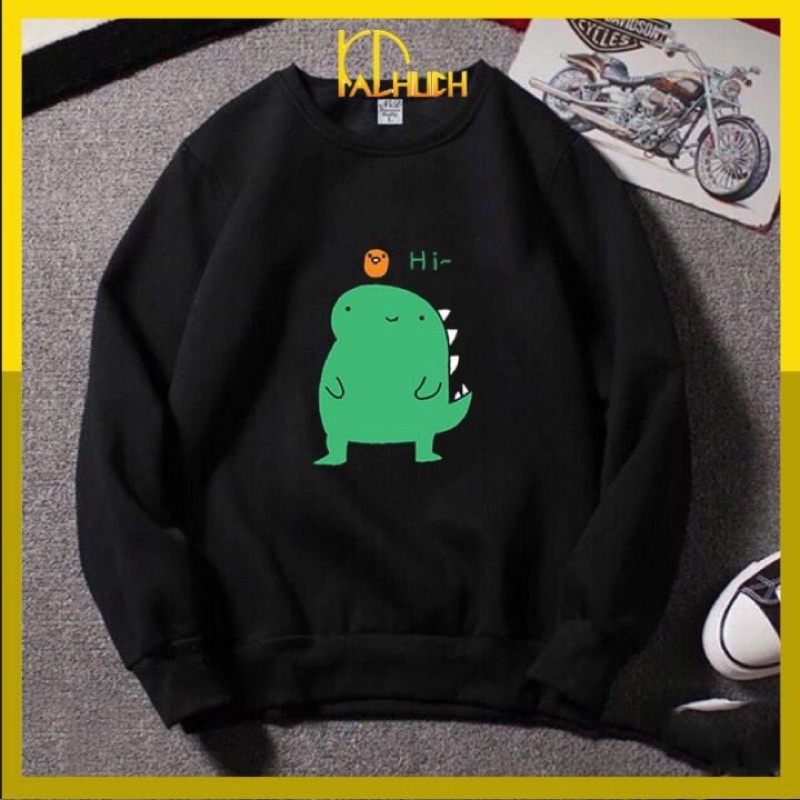ÁO SWEATER CẶP IN KHỦNG LING HI DỄ THƯƠNG FORM NAM NỮ 40-80kg