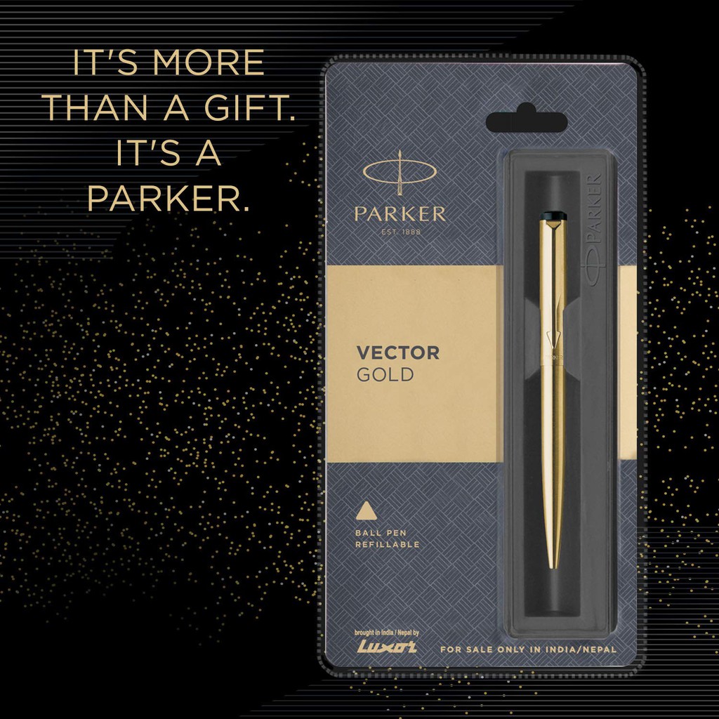 Viết parker vector, bút ký cao cấp mạ vàng , mực xanh