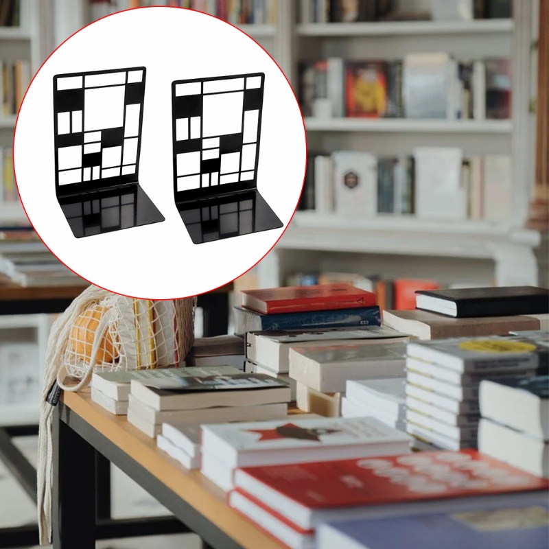 Set 2 Nút Chặn Sách Bằng Sắt Rỗng Phong Cách Tinh Tế