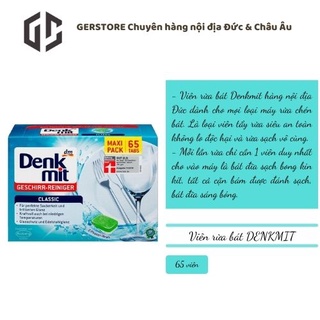 Viên rửa bát DENKMIT an toàn 65 viên, viên rửa chén hàng nội địa Đức chính hãng