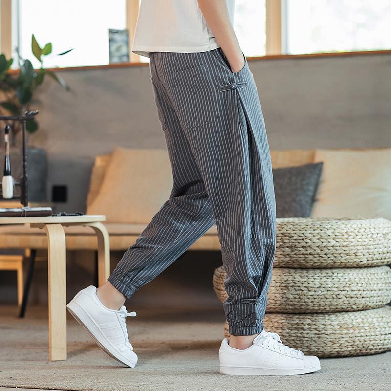 Quần Harem Cotton Lanh Thoáng Khí Thiết Kế Mới Thời Trang Mùa Hè Theo Phong Cách Trung Hoa Dành Cho Nam