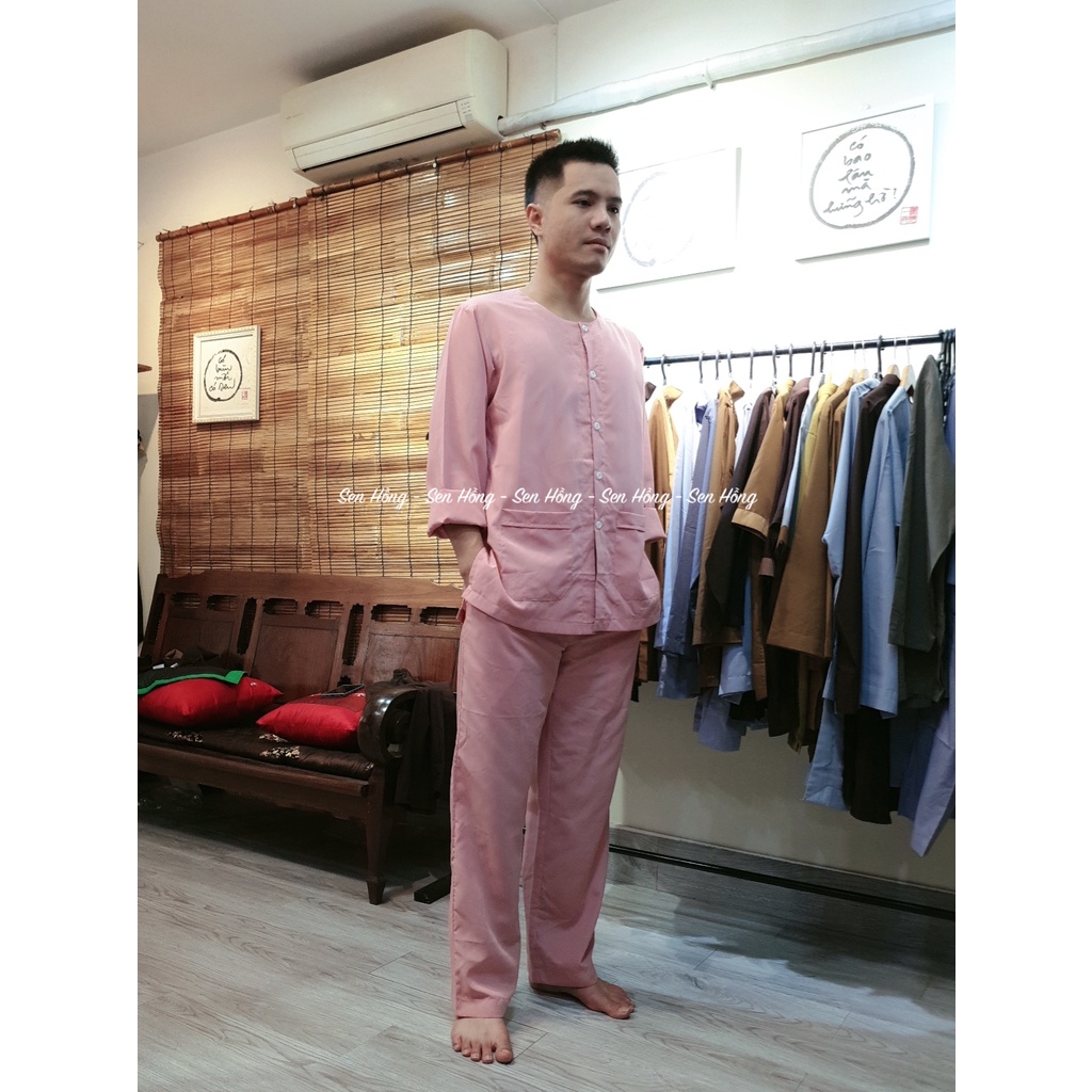 BỘ ĐỒ BÀ BA NAM NỮ # set bà ba truyền thống phom rộng thoải mái # đồ lam đi chùa đi chơi pháp phục nam B16