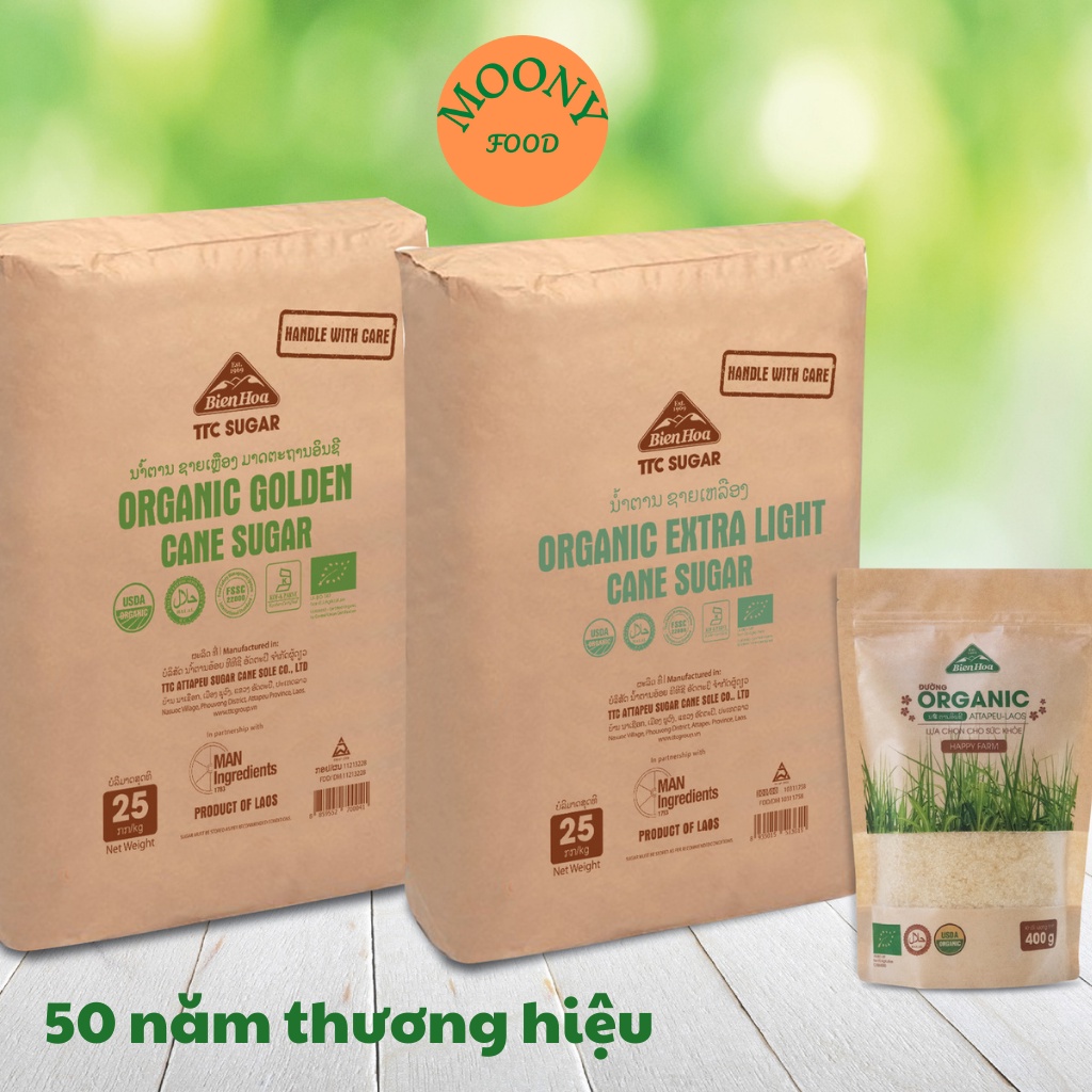 Đường Vàng Mía Hữu Cơ Làm Bánh Cho Bé Biên Hòa Organic Gói 400G