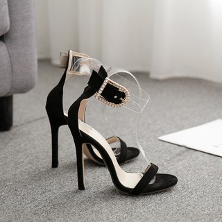 Giày sandal nữ gót nhọn quai đính đá