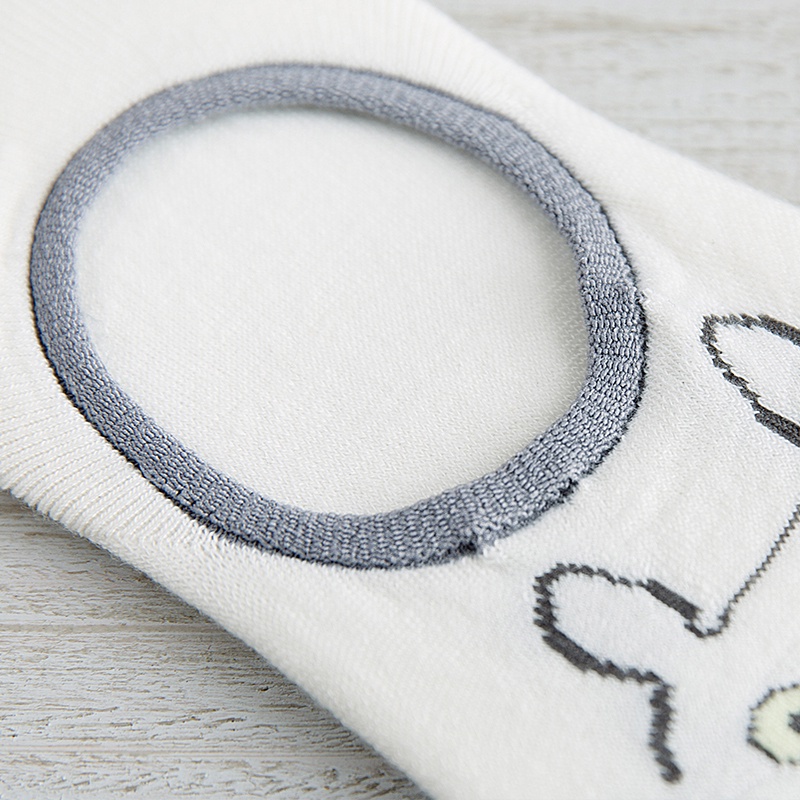 Vớ cotton ECMLN cổ thấp họa tiết trái tim động vật chống trượt thời trang dành cho nữ