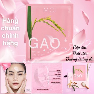 Mặt nạ gạo tinh khiết hãng moi trắng da thải độc dưỡng ẩm hồ ngọc hà - mẫu mới