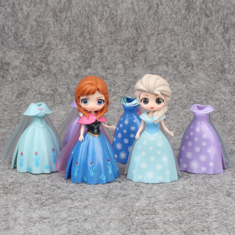 Mô Hình 06 Nhân Vật Công Chúa Thay Váy Disney Dành Cho Bé Gái - Mẫu 02 Cao 8Cm