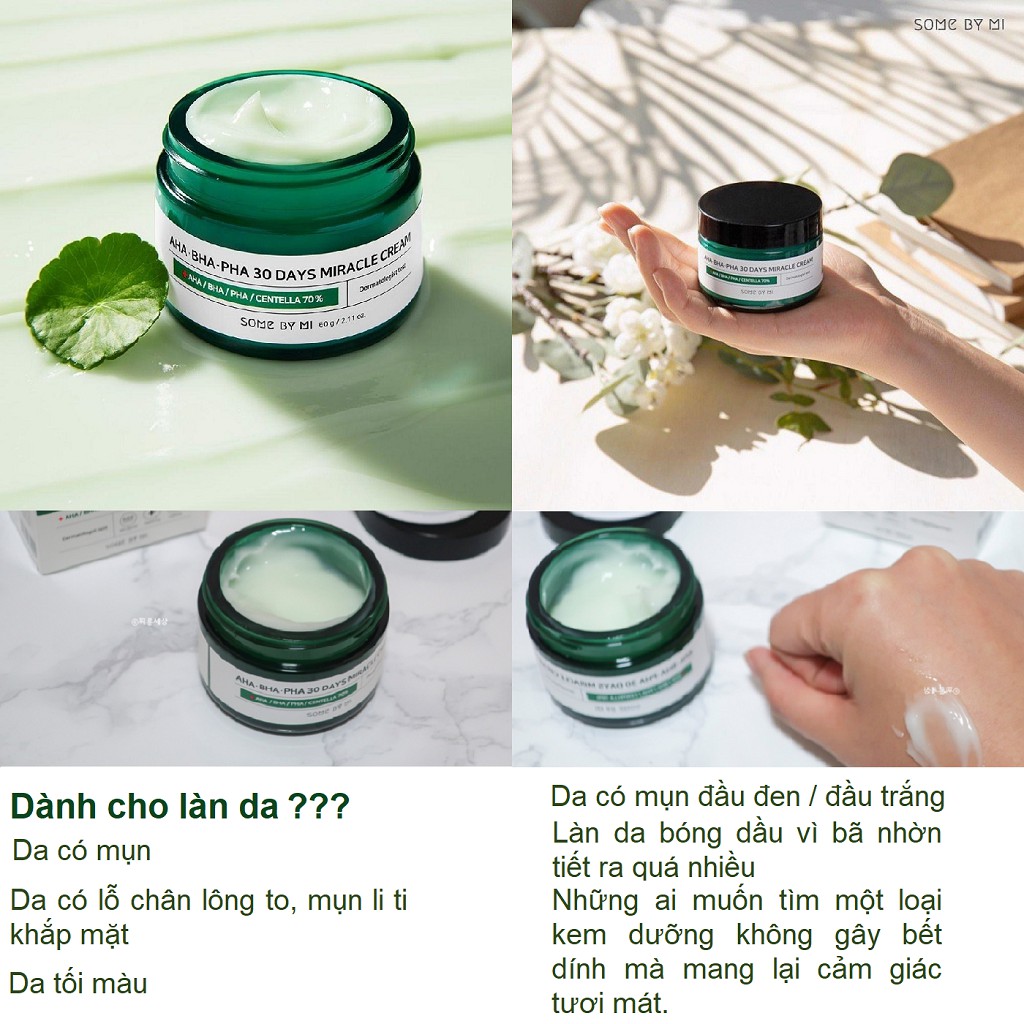 Kem dưỡng da Some By Mi MOON21 Kem dưỡng ẩm ngừa mụn hiệu quả Some By Mi AHA-BHA-PHA 30 Days Miracle Cream 60ml