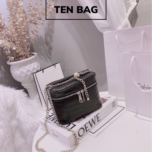 ❣️ Túi xách nữ dáng cốp mini kèm quả cầu dây xích điều chỉnh được ngắn dài hàng quảng châu | TEN BAG