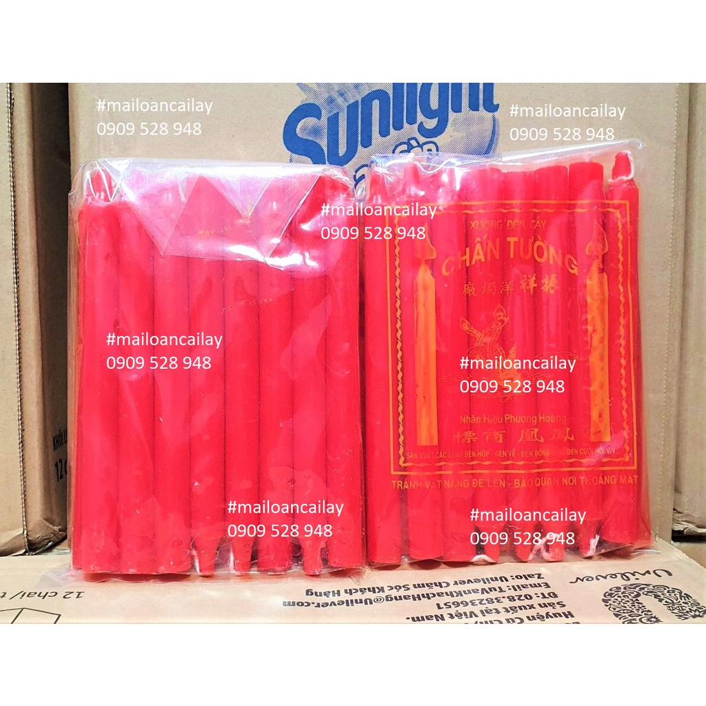 Đèn cầy CHẤN TƯỜNG đỏ 16 cây