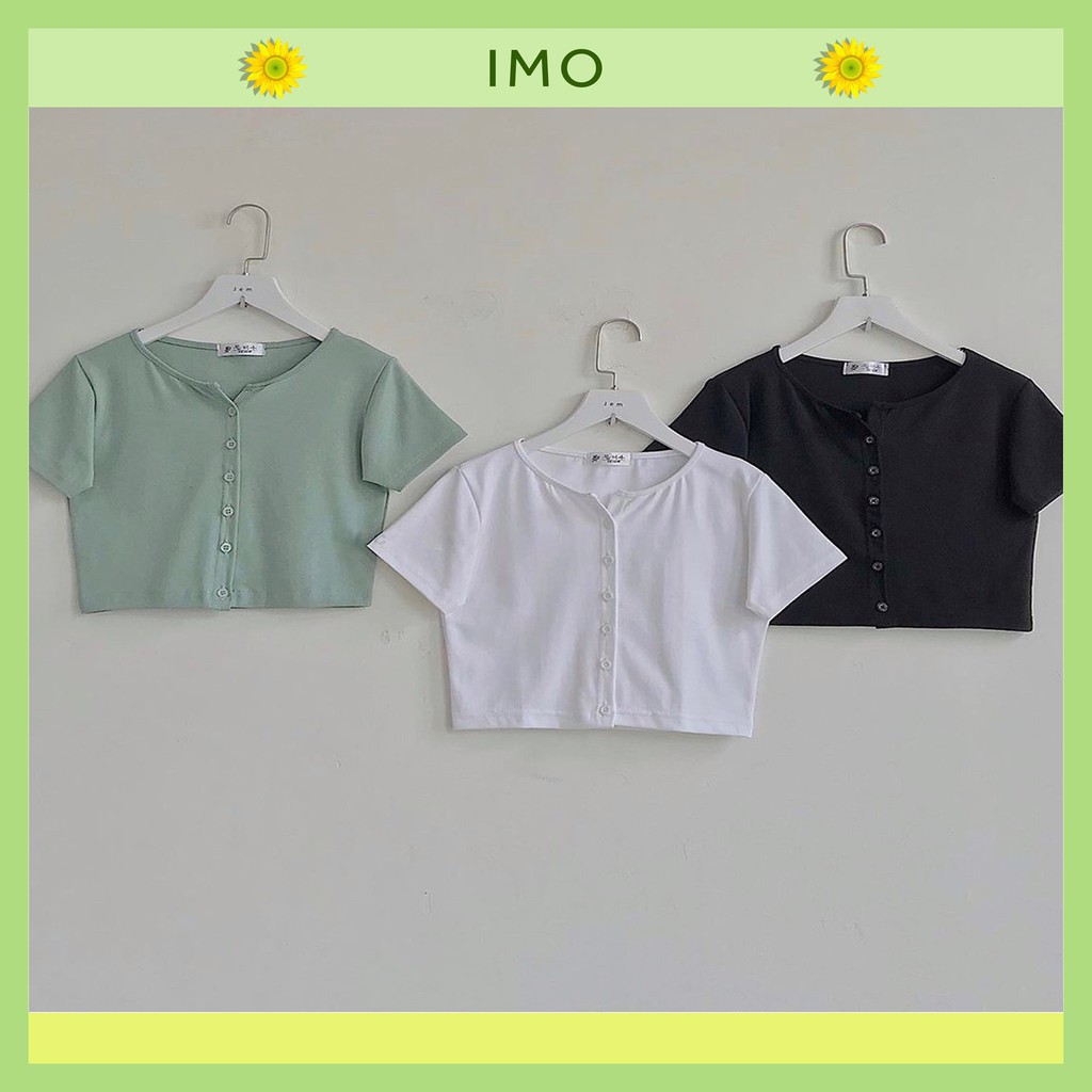 Croptop - Áo croptop bấm cúc dọc chất thun gân tăm - IMOstore 1hitshop vanmelo tabistore