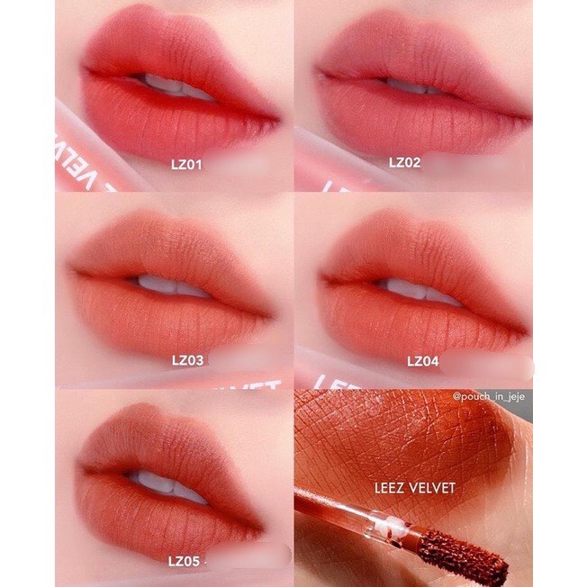 Son Kem Lì Black Rouge Leez Velvet Tint LZ01- LZ05 Mới Nhất 4ml