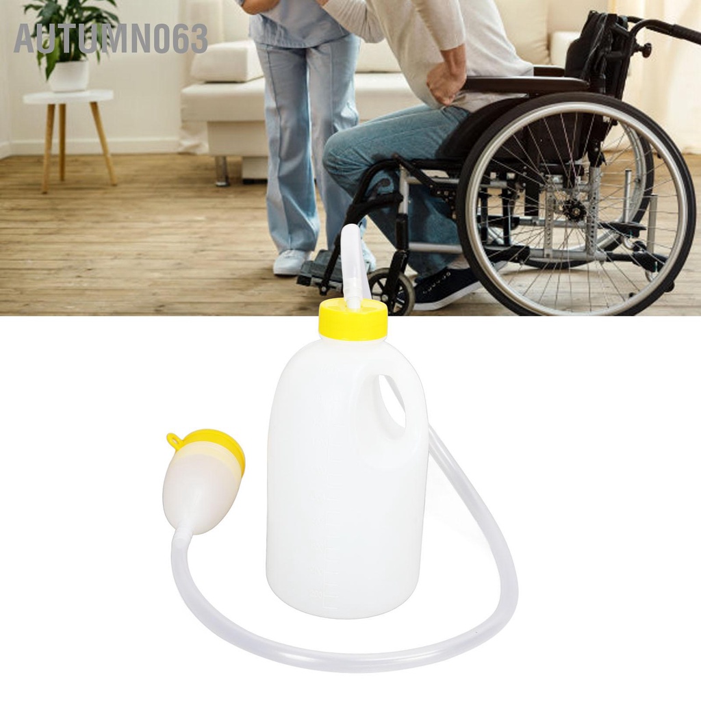 Bộ chai đi vệ sinh Autumn063 cho bệnh nhân với ống dẫn 90cm 1700ml dung tích lớn có nắp khử mùi