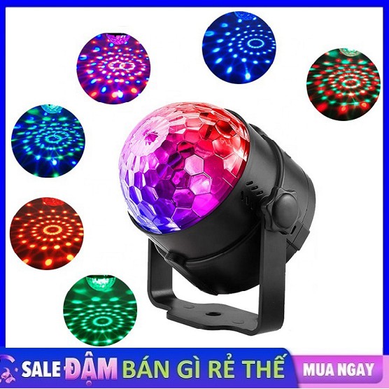 Đèn led xoay 7 màu cảm ứng theo nhạc cực đẹp