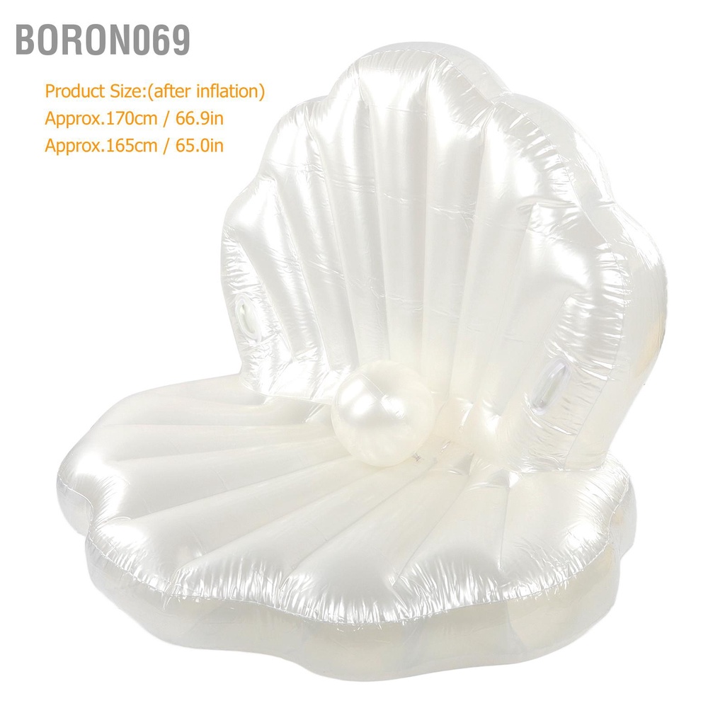 Phao Bơi Bơm Hơi Hình Vỏ Sò Đính Ngọc Trai Dễ Thương Boron069