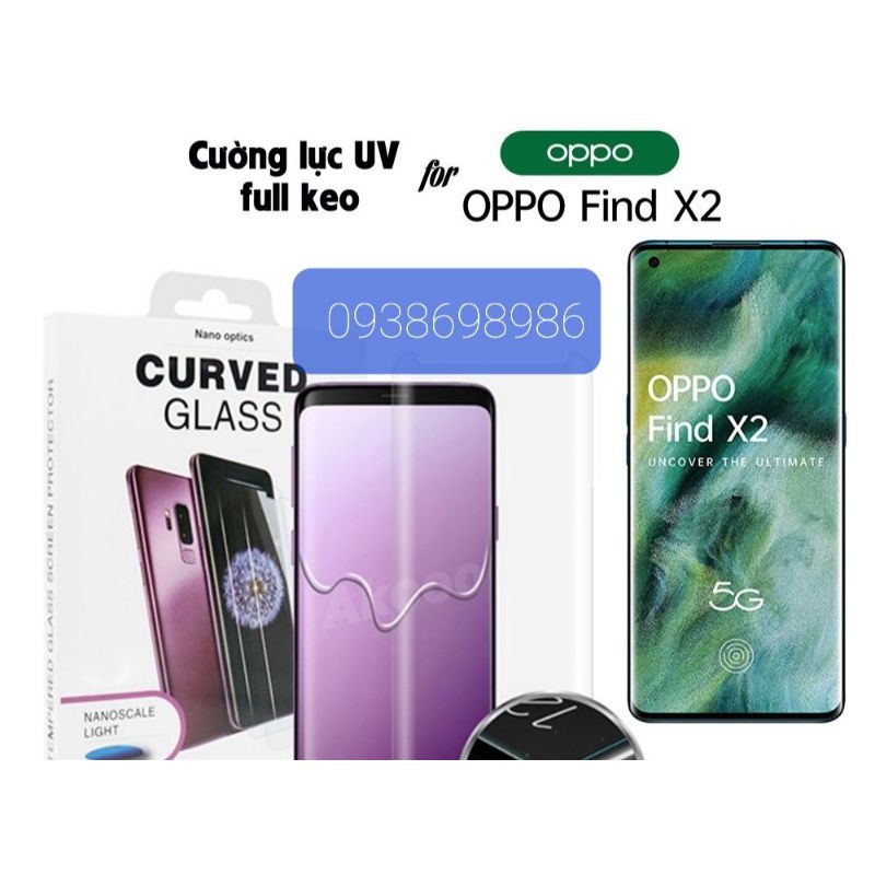 Kính cường lực Oppo Find X2 / find X - Full keo UV Loại xịn