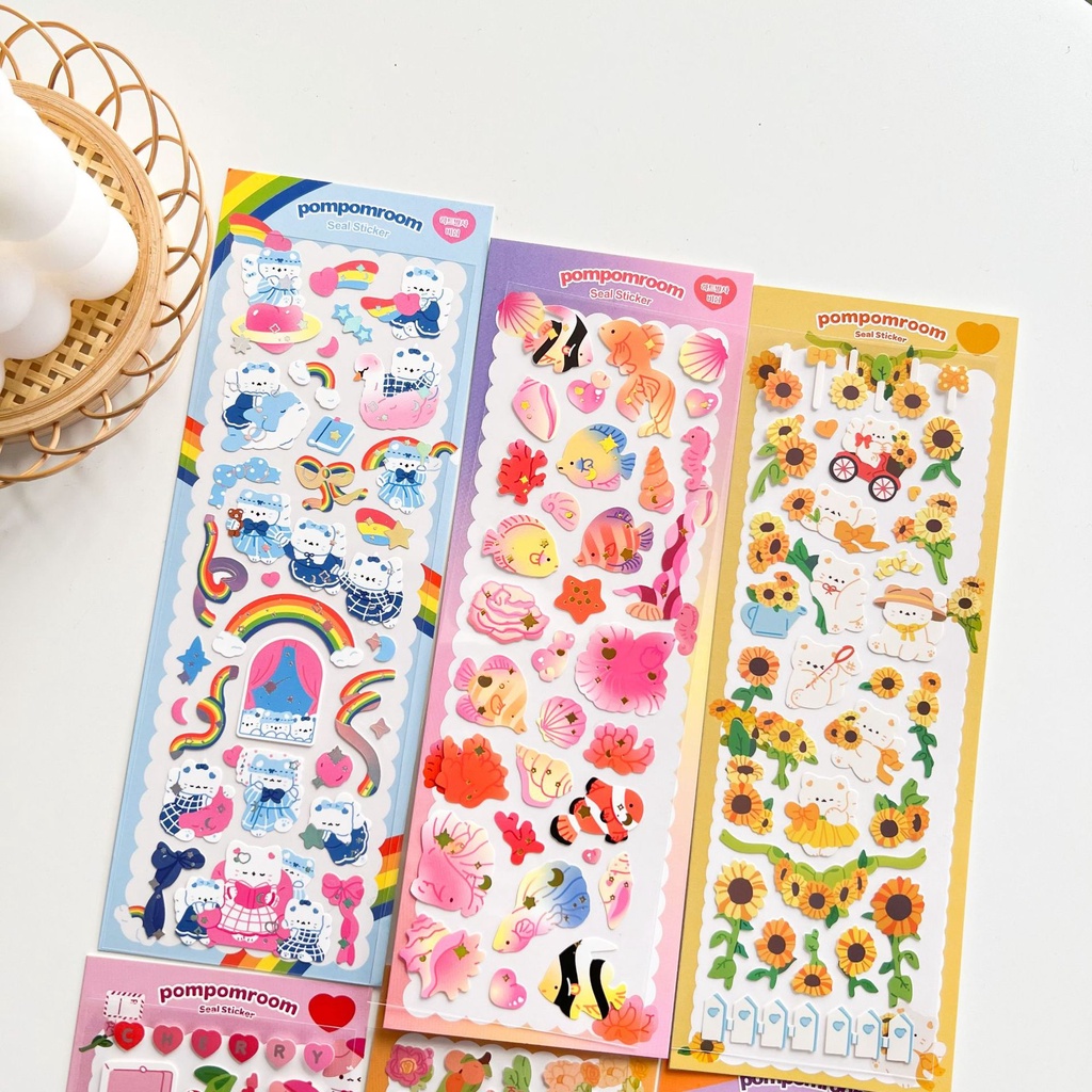 Peach 1Pcs Cute cherry rabbit animal sticker Journal Scrapbook Decor Sticker
