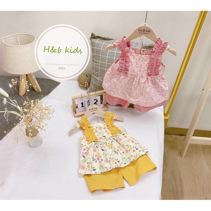 [Hàng mới về] Set váy hoa nhí 2 dây cho bé gái 8-20kg