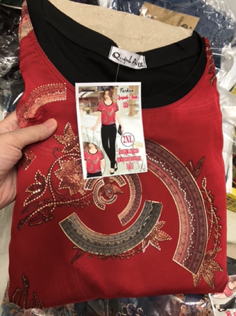 Đồ bộ áo gấm quần cotton xịn trung niên cao cấp