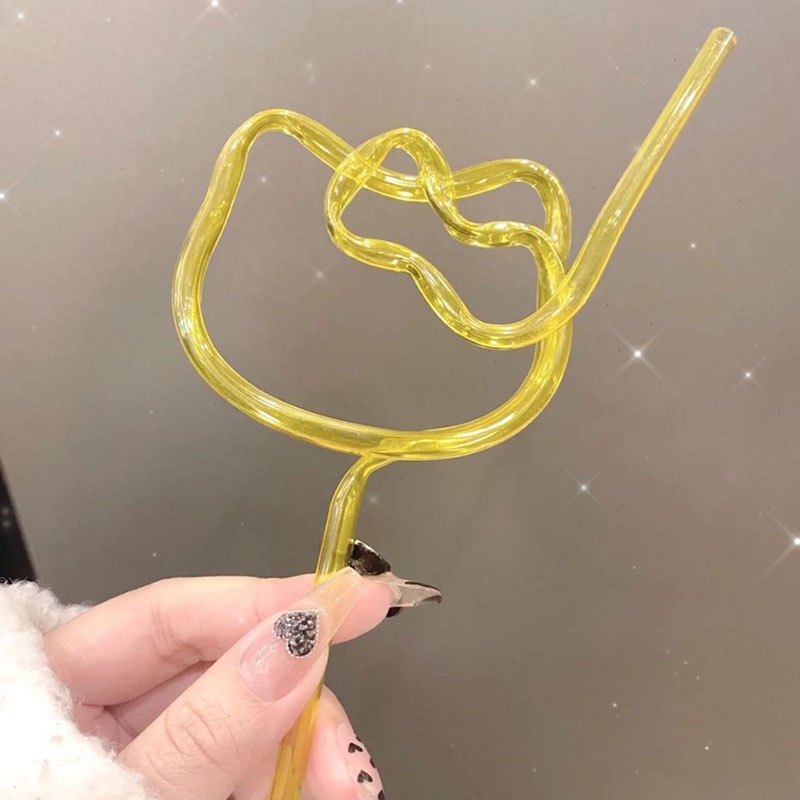 Ống Hút Nhựa PVC Dùng 1 Lần Hình Hello Kitty Dễ Thương