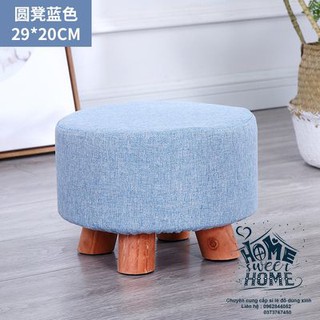 Ghế đôn - Ghế đôn chân gỗ bọc nỉ