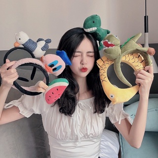 Băng Đô Cài Tóc Hình Tai Thỏ / Khủng Long / Vịt Dễ Thương Phong Cách Hàn Quốc Cho Nữ