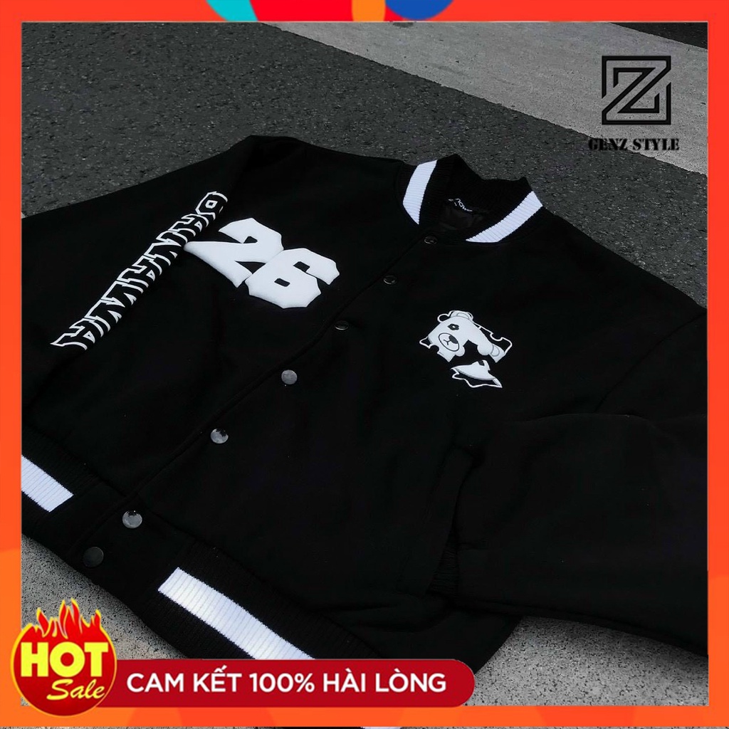 Áo Khoác Nỉ PE kiểu Bomber, Áo khoác Unisex mặc theo nhóm hoặc COUPLE Nam Nữ đểu đẹp. K142_GenZ