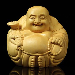 Tượng Phật Di Lặc ngộ nghĩnh - Gỗ Hoàng Dương  (HD-036)
