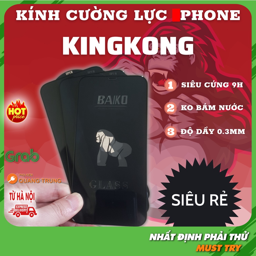 Kính cường lực kingkong Baiko dành cho iphone, độ cứng 9H, full màn hình thumbnail