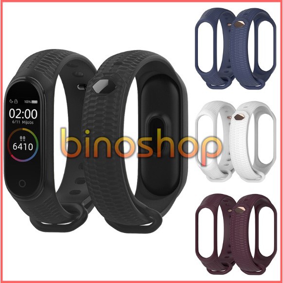 Dây sần Xiaomi Miband 3 Miband 4 nút kim loại