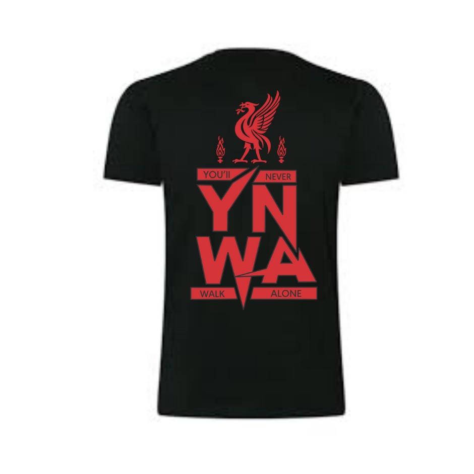 Áo Liverpool thời trang You'll Never Walk Alone Salah, Van Dijk, Torres nam nữ đen trắng