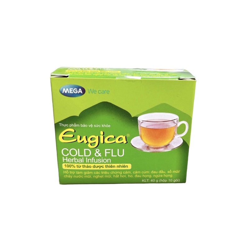 Trà giải cảm Eugica - Làm giảm cảm cúm, đau đầu, sổ mũi (Hộp 10 gói)
