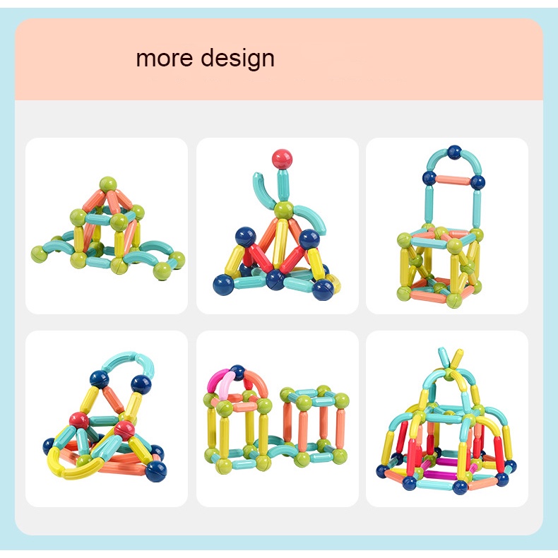 Bộ Đồ Chơi Xếp Hình Học 3D Bằng Nam Châm Cho Bé