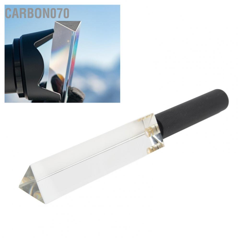 Hàng Sẵn Lăng kính hình tam giác quang học với tay cầm chuyên dụng cho chụp ảnh Kính quang học 1/4 inch đầy màu sắc Dạy vật lý trong suốt【Carbon070】