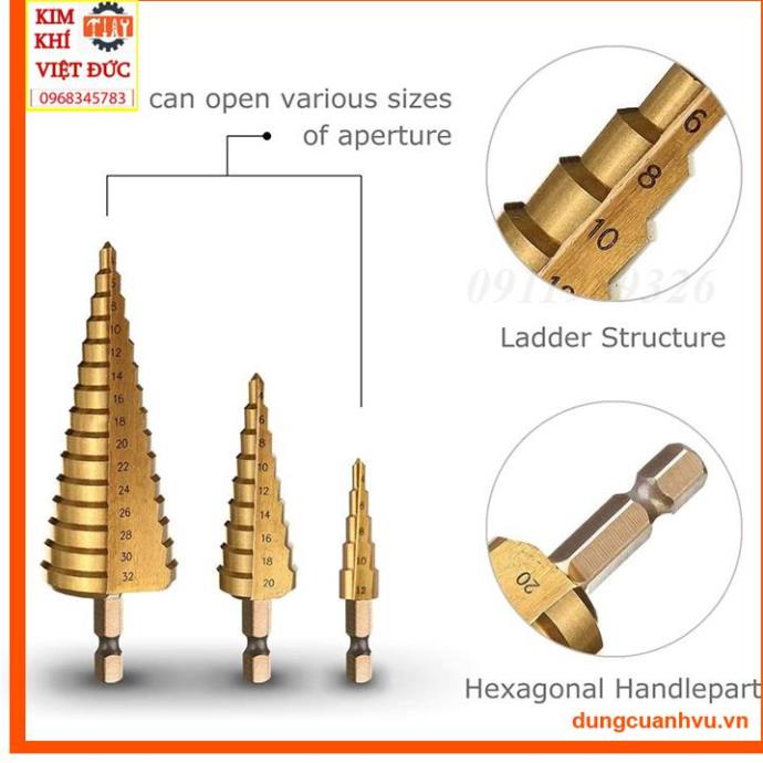 Mũi khoan tháp chuôi lục giác tuỳ chọn kích thước 4-12,4-20,4-32
