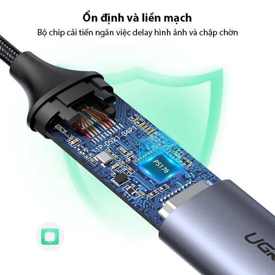 [Mã ELHACE giảm 4% đơn 300K] Cáp chuyển USB TYPE C sang HDMI dài 20cm UGREEN 70444 - Hàng chính hãng